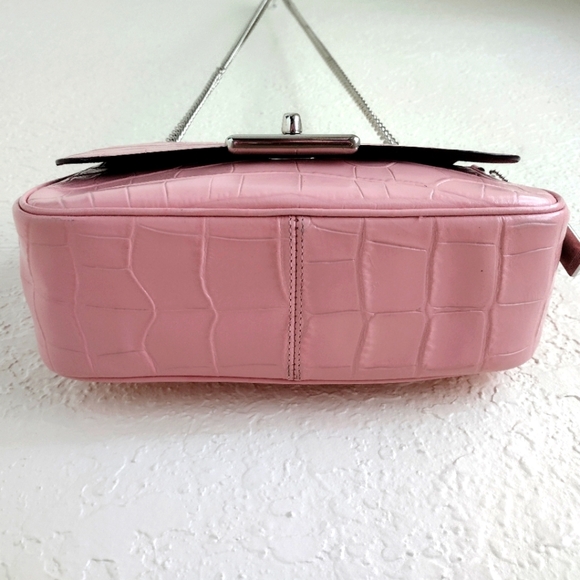 Coach Cassidy Pink Croc Crossbody Bag F38081 - Picture 8 of 17